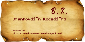 Brankován Kocsárd névjegykártya